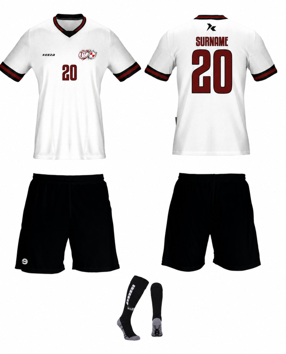 TuS Hemdingen-Bilsen Matchwear Set – Weiß / Schwarz / Rot